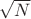 \sqrt{N}
