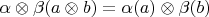 $\alpha\otimes\beta(a\otimes b)=\alpha(a)\otimes\beta(b)$