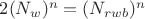 $2(N_w)^n=(N_{rwb})^n$