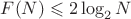 $F(N)\leqslant 2\log_2 N$