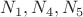 $N_1 ,N_4,N_5$