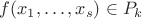 $f(x_1,\dots,x_s) \in P_k$