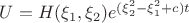 $U=H(\xi_1,\xi_2)e^{(\xi_2^2-\xi_1^2+c)t}$