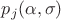 $p_j(\alpha, \sigma)$ $p_j(\alpha, \sigma)$