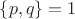 $\{p,q\}=1$