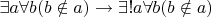 $\exists a \forall b (b \notin a) \to \exists ! a \forall b (b \notin a)$