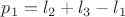 $p_1=l_2+l_3-l_1$