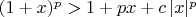 $(1+x)^p>1+px+c\,|x|^p$