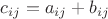 $c_{ij} = a_{ij} + b_{ij}$