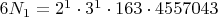 $6N_1=2^1 \cdot 3^1 \cdot 163\cdot 4557043$