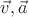 $\vec v,\vec a$