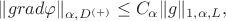 \|grad\varphi\|_{\alpha,D^{(+)}} \leq C_{\alpha} \| g \|_{1,\alpha,L},
