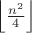 $\left\lfloor \frac{n^2}{4}\right \rfloor$