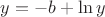 $y=-b+\ln y$