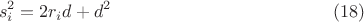 $$s^2_i=2r_id+d^2\eqno(18)$$