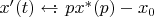 $x'(t)\leftarrow\!\!:\,px^*(p)-x_0$