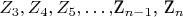 $ Z_3,  Z_4,  Z_5,&hellip;,$Z_{n-1}$,  Z_n $