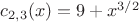 $c_{2,3} (x)=9+x^{3/2}$