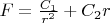 $F=\frac{C_1}{r^2}+C_2 r$