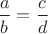 $\[\dfrac{a}{b} = \dfrac{c}{d}\]$