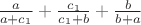$\frac{a}{a+c_1}+\frac{c_1}{c_1+b}+\frac{b}{b+a}$