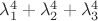 $\lambda_1^4+\lambda_2^4+\lambda_3^4$