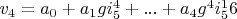 $v_4=a_0+a_1 g i_5^4+...+a_4 g^4 i_5^16$