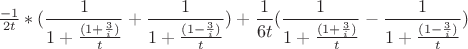 $\frac {-1}{2t}*(\dfrac{1}{1+\frac {(1+\frac 3 i)}{t}}+\dfrac{1}{1+\frac {(1-\frac 3 i)}{t}})+\dfrac 1 {6t}( \dfrac{1}{1+\frac {(1+\frac 3 i)}{t}}-\dfrac{1}{1+\frac {(1-\frac 3 i)}{t}})$