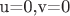 u=0,v=0