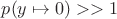 $p(y\mapsto0)>>1$