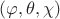 $(\varphi,\theta,\chi)$
