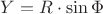 $Y=R\cdot\sin\Phi$
