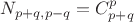 $N_{p+q,p-q}=C_{p+q}^p$