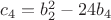 $c_4=b_2^2-24b_4$