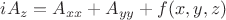 $iA_z=A_{xx}+A_{yy}+f(x,y,z)$