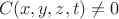 \[
C(x,y,z,t) \ne 0
\]