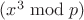 $(x^3\bmod p)$