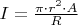 $I=\frac{\pi\cdot r^2\cdot A}{R}$