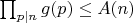 $\prod_{p|n}g(p) \leq A(n)$