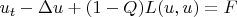 $u_t - \Delta u + (1 -  Q)L(u,u) = F$