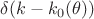 $\delta(k-k_0(\theta))$