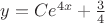 $y=Ce^{4x}+\frac{3}{4}$