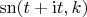 $\mathrm{sn} (t + \mathrm{i} t, k)$