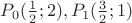 $P_0(\frac 1 2 ;2), P_1(\frac 3 2 ;1)$