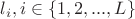 $l_i, i \in \left\{1, 2, ..., L\right\} $