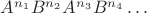 $A^{n_1}B^{n_2}A^{n_3}B^{n_4}\dots$