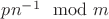 $pn^{-1} \mod m$