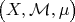 $\bigl(X,\mathcal{M},\mu\bigr)$