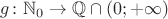 $g\colon\mathbb N_0\to\mathbb Q\cap(0;+\infty)$