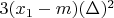$3(x_1-m)(\Delta)^2$